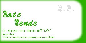 mate mende business card